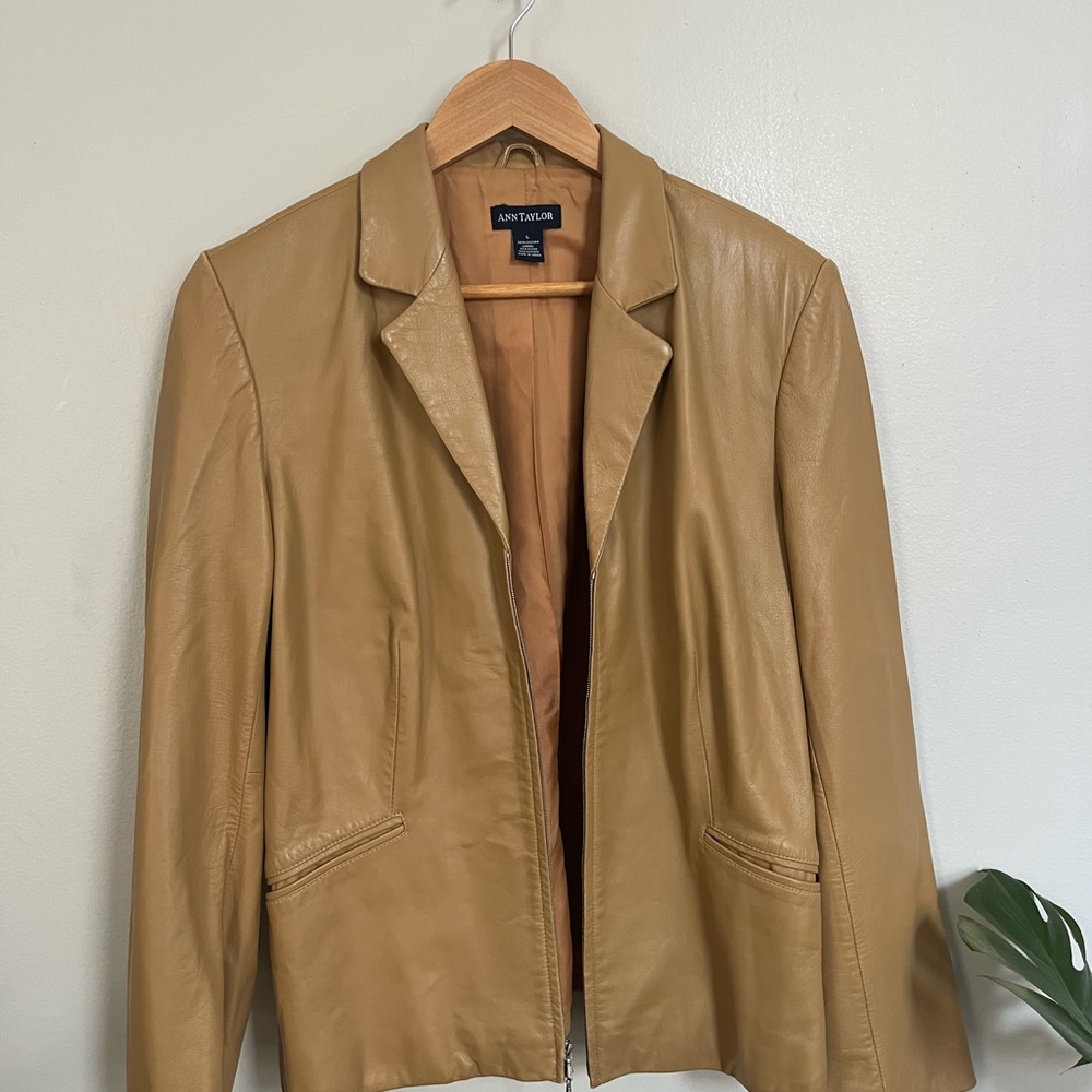 Vintage Anne Taylor Tan Leather Jacket